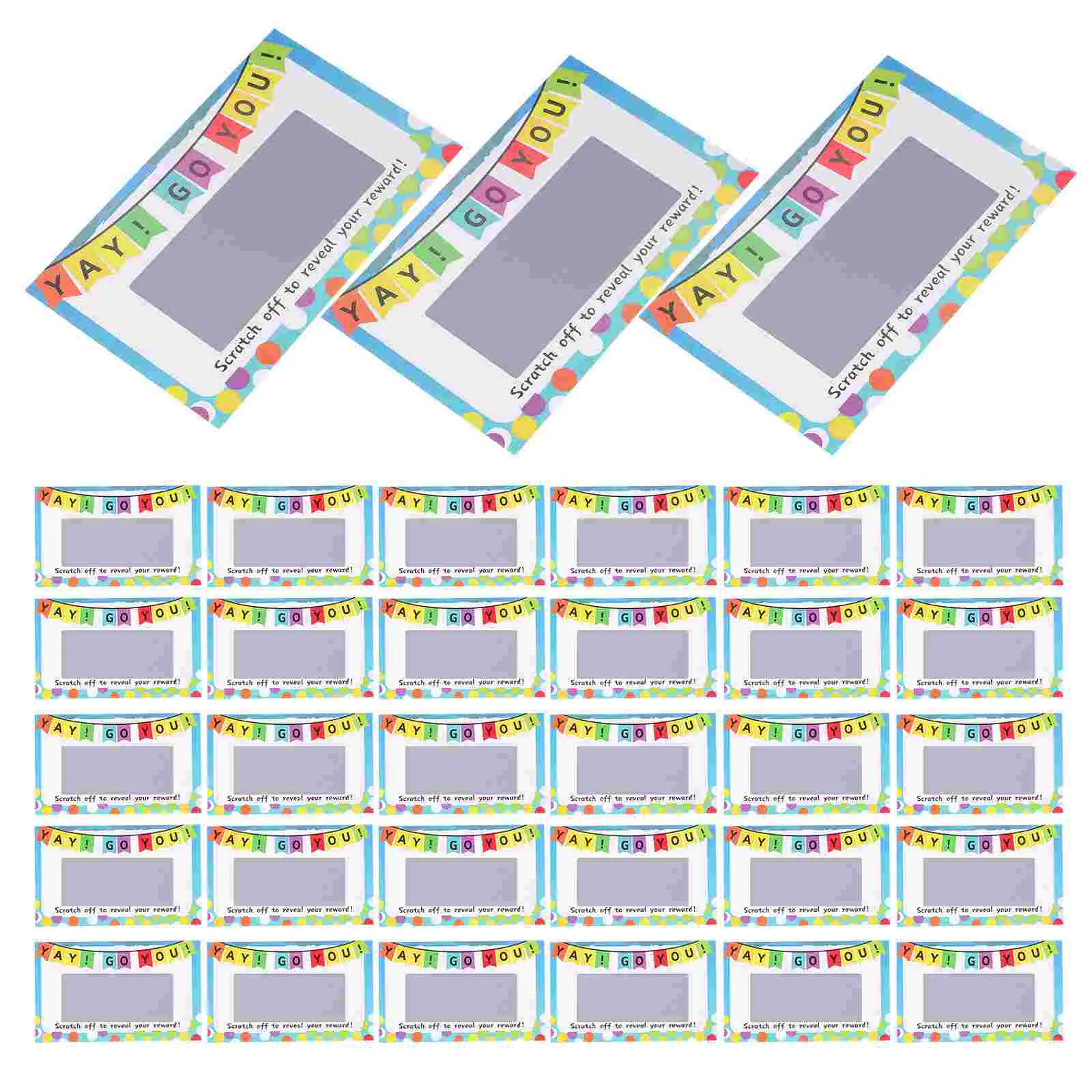 100 Pcs Scratch-off Coated Cards Game Teaching Aids Blank Stickers Tickets Paper Party DIY
100 Pcs Scratch-off Coated Cards Game Teaching Aids Blank Stickers Tickets Paper Party DIY