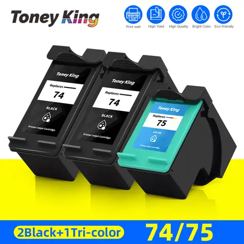 For HP 74XL 75XL Remanufactured Ink Cartridge For HP74 Officejet J5725 J5730 J5735 J5738 J5740 J5750 J5780 J5783 J5785 J5788