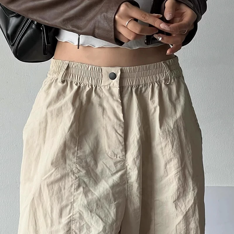New retro American style pure color versatile high waist slimming wide leg street sister loose work pants
New retro American style pure color versatile high waist slimming wide leg street sister loose work pants