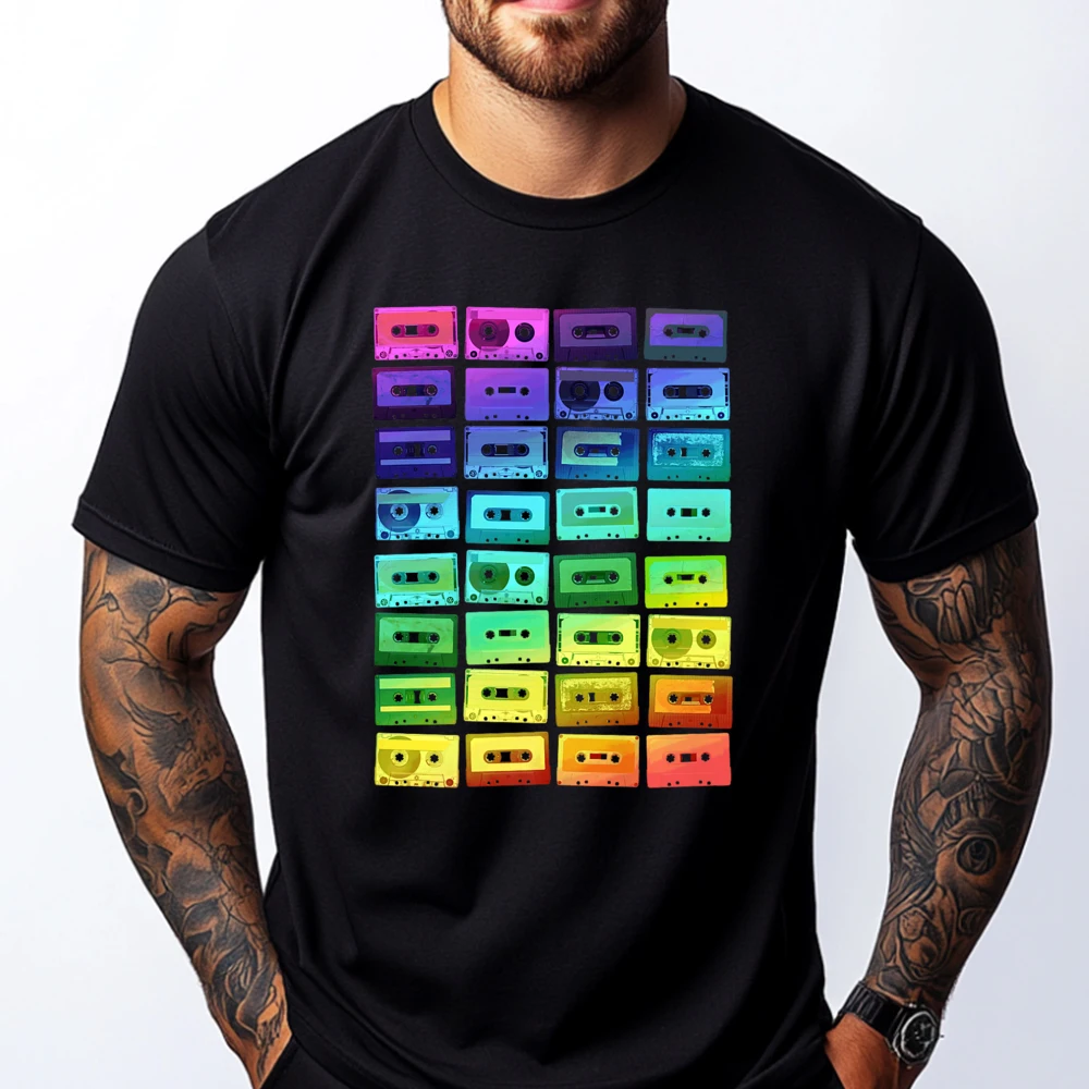 Rainbow Cassette Tapes Nostalgic Music Throwback 1980s Grey Shirt Graphic Tee Natural Men's T-Shirts Outdoor
Rainbow Cassette Tapes Nostalgic Music Throwback 1980s Grey Shirt Graphic Tee Natural Men's T-Shirts Outdoor