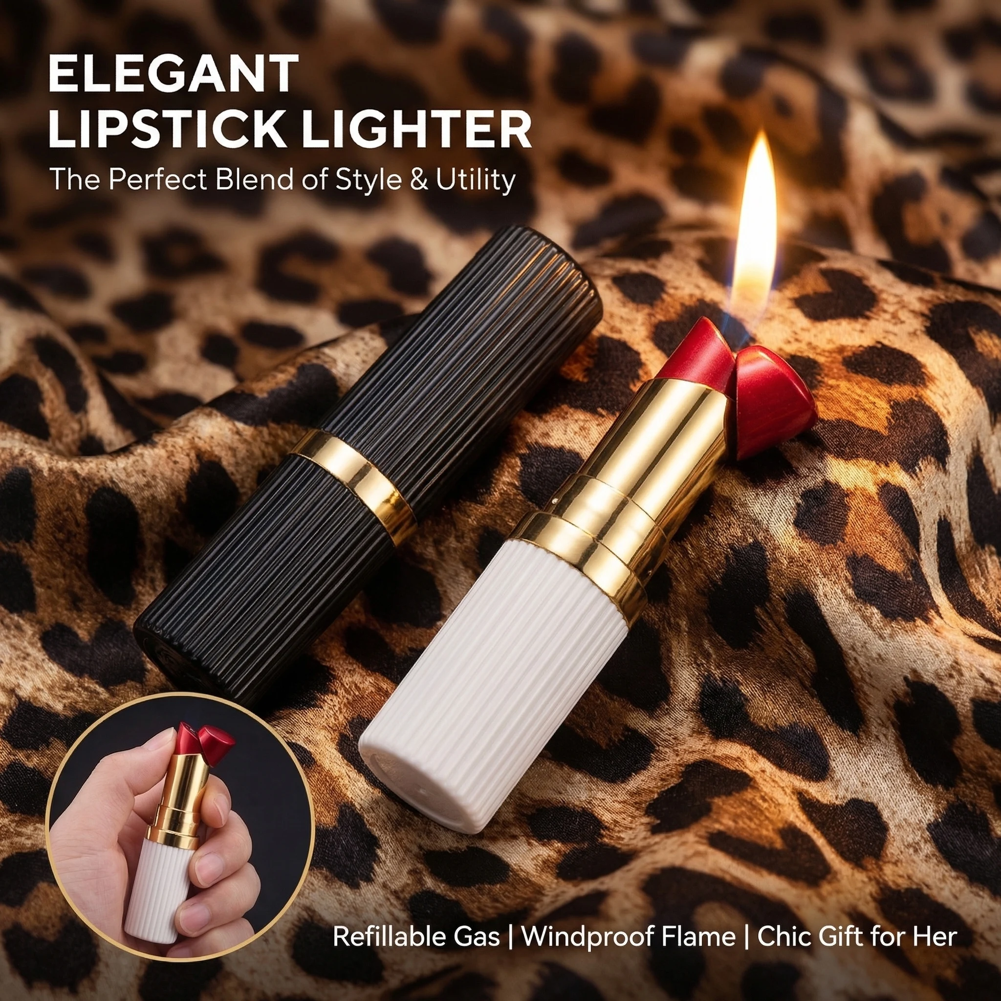 Novelty Vertical Stripe Lipstick Shaped Lighter for Women, Flame Lighter, Fun Disguised Lipstick Lighter for Party & Daily Use
Novelty Vertical Stripe Lipstick Shaped Lighter for Women, Flame Lighter, Fun Disguised Lipstick Lighter for Party & Daily Use
