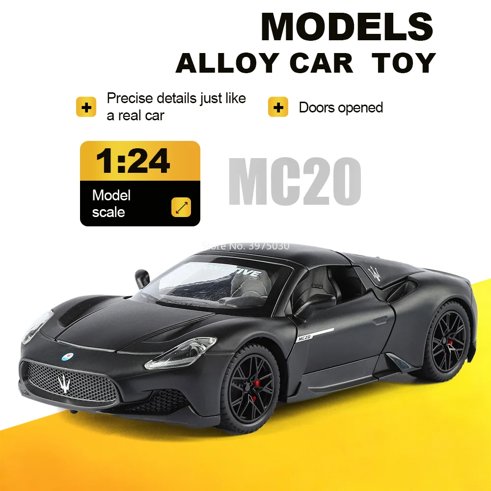 1:24 MC20 Chiron Alloy Diecast Model Miniature Car Toy Doors Opened Front Wheel Steering Shock Absorption Vehices Classmate Gift
1:24 MC20 Chiron Alloy Diecast Model Miniature Car Toy Doors Opened Front Wheel Steering Shock Absorption Vehices Classmate Gift