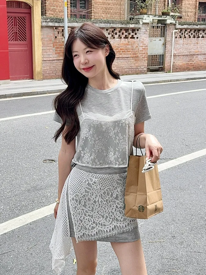 2026 Summer Casual Style Lace plus Size Short Sleeve Top And Half Skirt Two Piece Set Fashionable And Versatile for plus Size...
2026 Summer Casual Style Lace plus Size Short Sleeve Top And Half Skirt Two Piece Set Fashionable And Versatile for plus Size...
