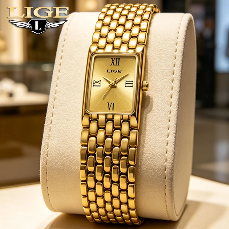 Fashion 2026 LIGE New Elegant Womens Watch Gold Quartz Wristwatch Square Dial Waterproof Steel Luxury Watches Ladies Gifts Reloj
Fashion 2026 LIGE New Elegant Womens Watch Gold Quartz Wristwatch Square Dial Waterproof Steel Luxury Watches Ladies Gifts Reloj