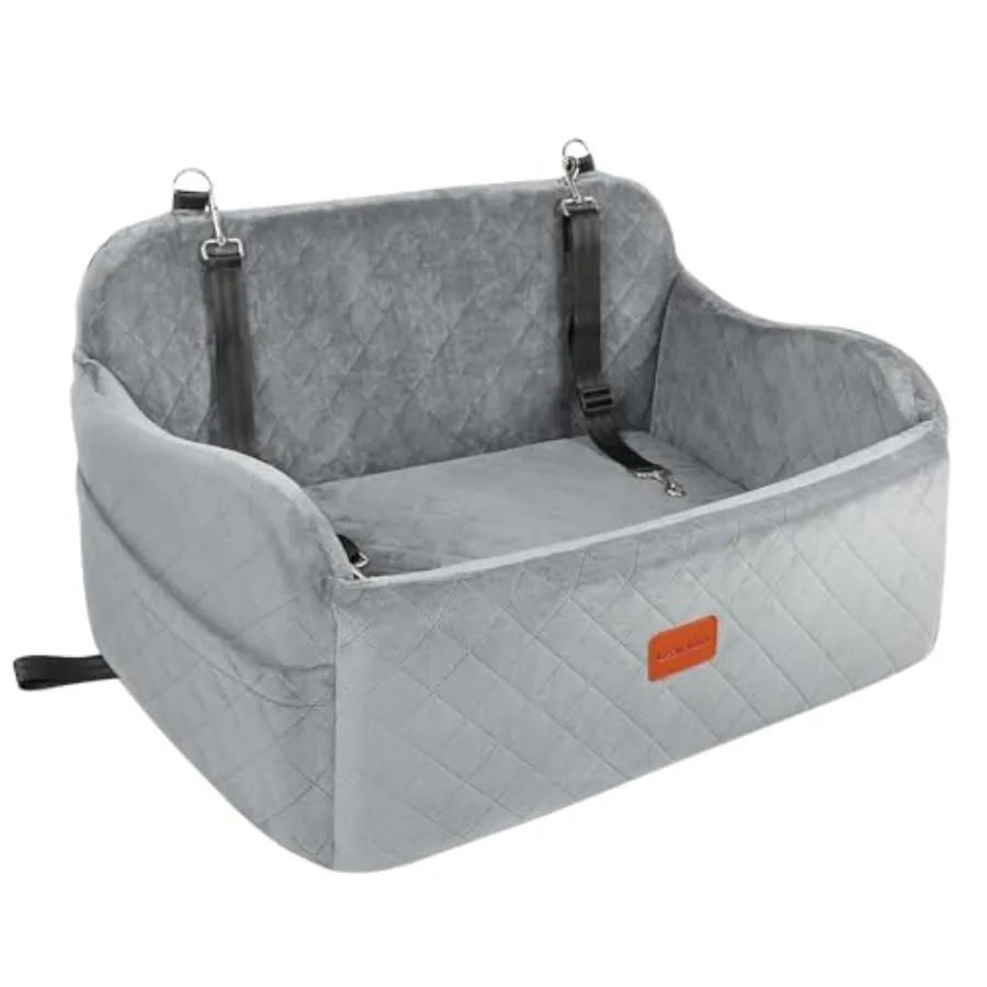 Car dog seat for medium dogs, grey large memory foam bed with adjustable leashes, non-slip bottom, safety travel support and co
Car dog seat for medium dogs, grey large memory foam bed with adjustable leashes, non-slip bottom, safety travel support and co