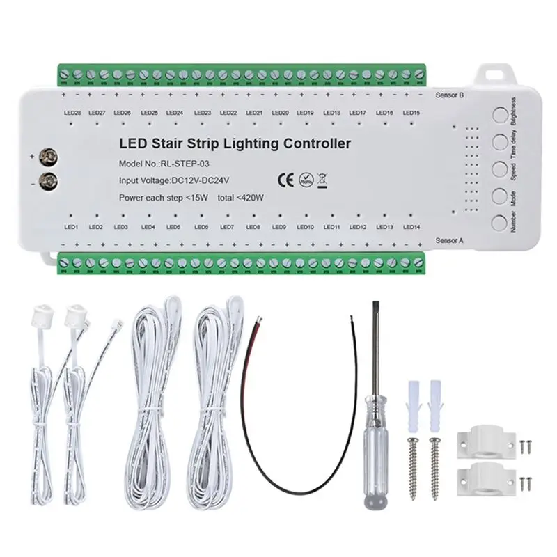 PHILE-Stair LED Motion Sensor Controller LED Strip Dimmer Stairway Light Controller Stair Sensor Controller
PHILE-Stair LED Motion Sensor Controller LED Strip Dimmer Stairway Light Controller Stair Sensor Controller