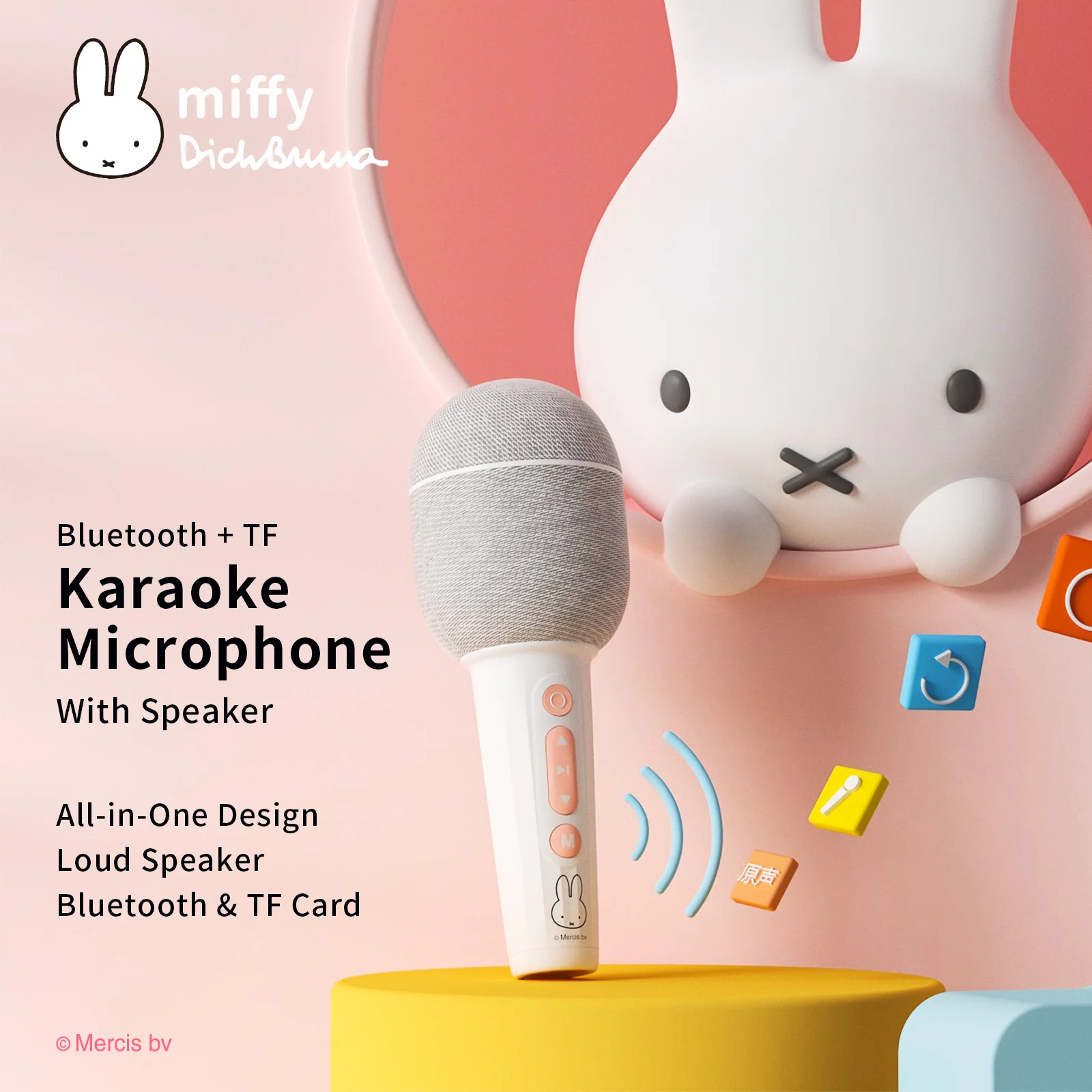 Беспроводной микрофон Miffy X Mipow для караоке, Bluetooth ручной портативный динамик, конденсаторный микрофон, домашний KTV-плеер для детей, подарок
Беспроводной микрофон Miffy X Mipow для караоке, Bluetooth ручной портативный динамик, конденсаторный микрофон, домашний KTV-плеер для детей, подарок
