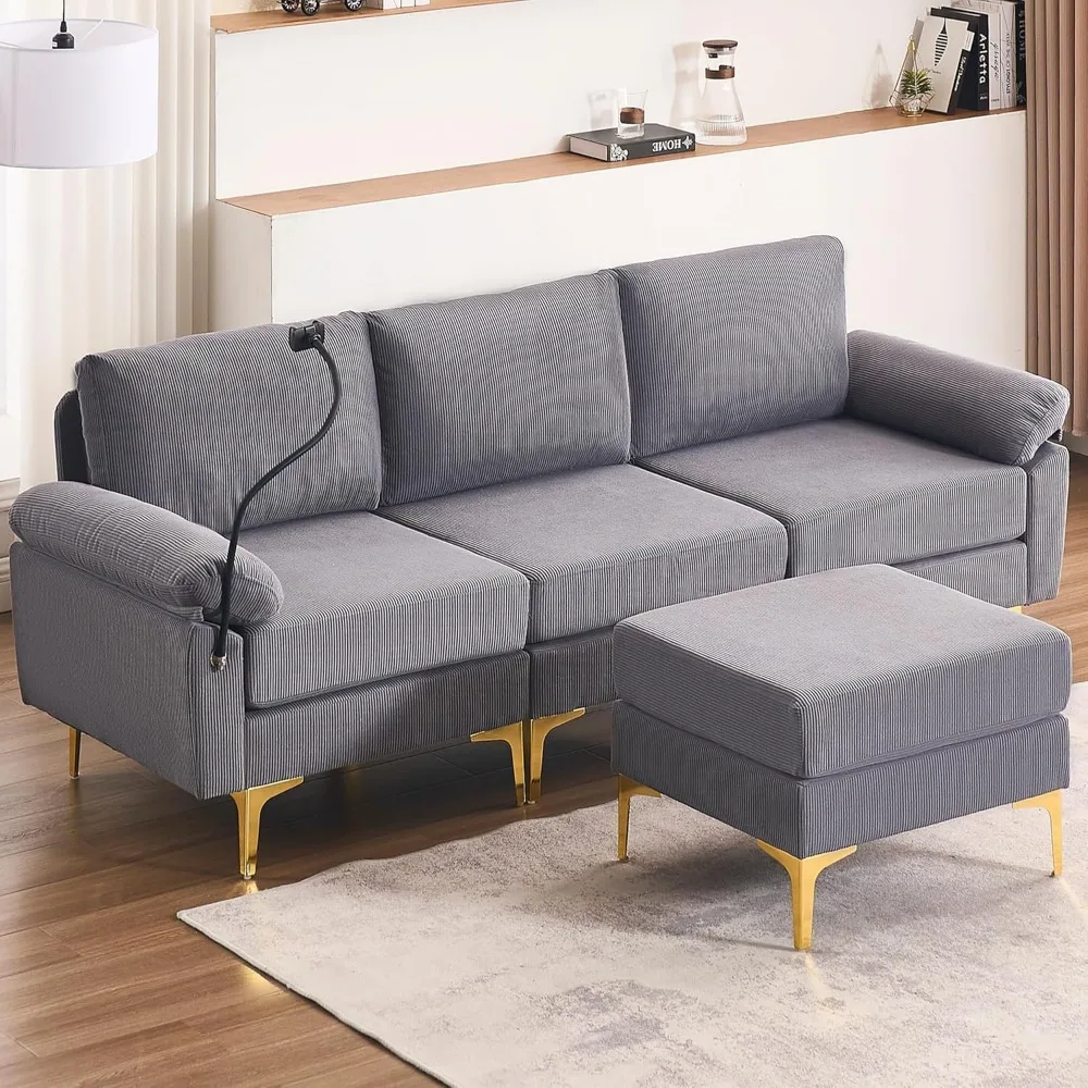 95-дюймовый L-образный секционный диван, вельветовый раскладной 3-местный диван с пуфиком и съемным держателем для телефона, удобный диван для
95-дюймовый L-образный секционный диван, вельветовый раскладной 3-местный диван с пуфиком и съемным держателем для телефона, удобный диван для