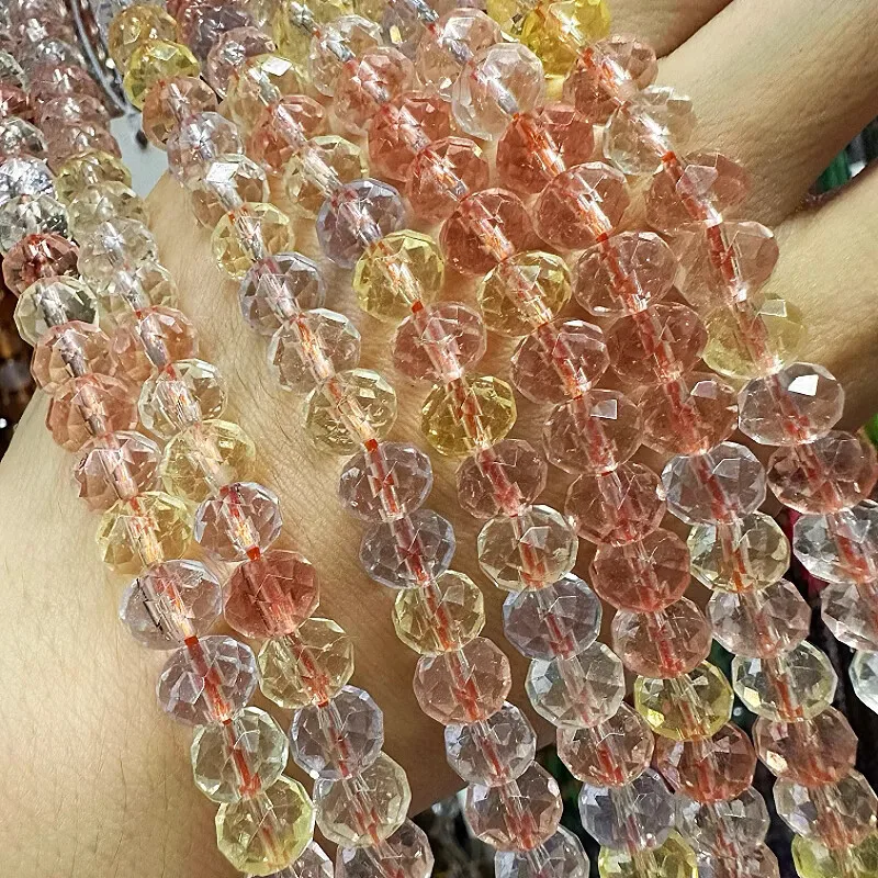 multicolor quartz roundelle faceted 6*8mm Wholesale for DIY jewelry necklace 38cm LOOSE BEADS
multicolor quartz roundelle faceted 6*8mm Wholesale for DIY jewelry necklace 38cm LOOSE BEADS