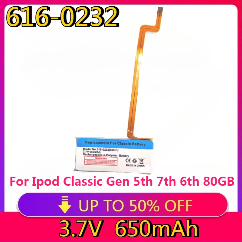 New High Quality 616-0232 Battery for Ipod Classic Gen 5th 7th 6th 80GB Thin 160GB Thick for Ipod 5/5.5 Gen Battery
New High Quality 616-0232 Battery for Ipod Classic Gen 5th 7th 6th 80GB Thin 160GB Thick for Ipod 5/5.5 Gen Battery