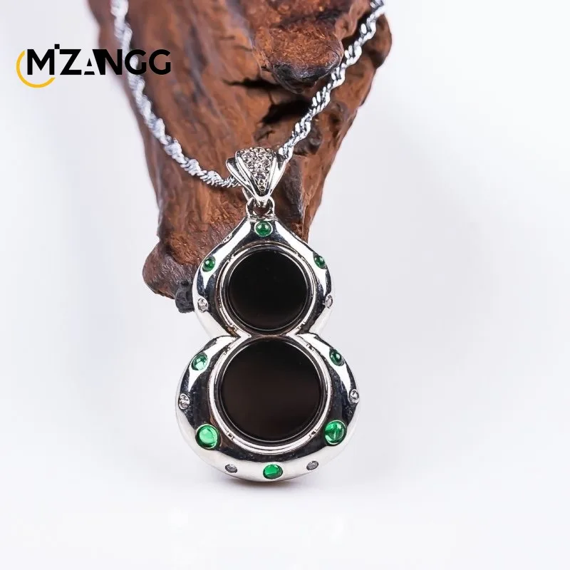 Natural Jadeite A-grade Black Jade Gourd Pendant in Vintage Setting Fashionable Gemstone Necklace Men's and Women's Festive Gift
Natural Jadeite A-grade Black Jade Gourd Pendant in Vintage Setting Fashionable Gemstone Necklace Men's and Women's Festive Gift