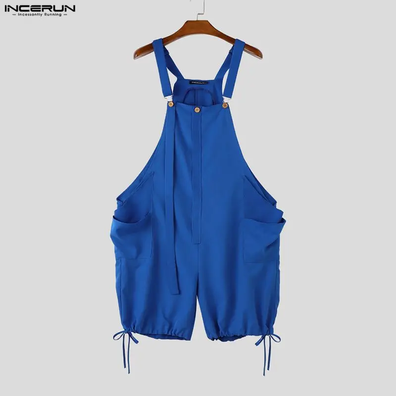 INCERUN Men's Jumpsuits Solid Color Pockets Suspender Rompers For Man Loose 2026 Summer Straps Overalls Wide Leg Shorts S-5XL
INCERUN Men's Jumpsuits Solid Color Pockets Suspender Rompers For Man Loose 2026 Summer Straps Overalls Wide Leg Shorts S-5XL