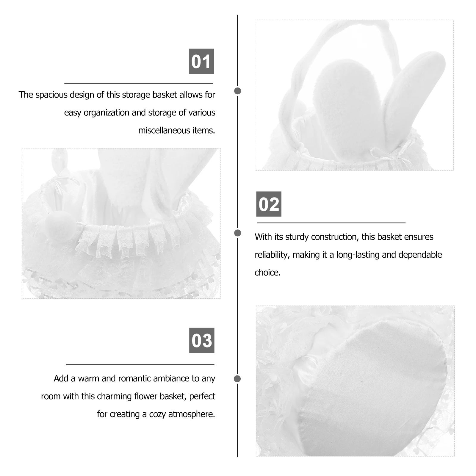 Rabbit Ear Jacquard Basket Bucket Puppy Portable Woven Shopping Bunny Decorations with Handles Flower
Rabbit Ear Jacquard Basket Bucket Puppy Portable Woven Shopping Bunny Decorations with Handles Flower