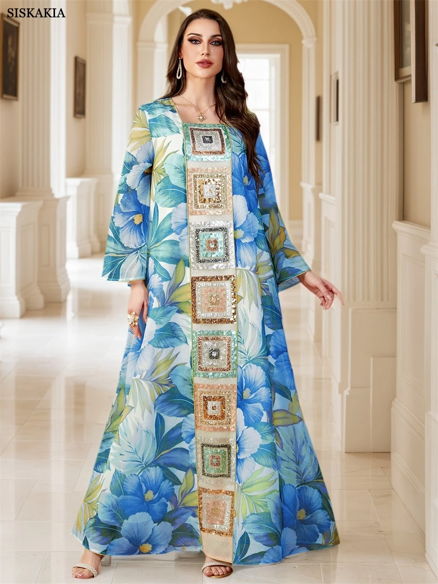 Siskakia Дубай Роскошные Абая с цветочным принтом Мусульманские блестки Лоскутное свободное платье Марокканская женская одежда
Siskakia Дубай Роскошные Абая с цветочным принтом Мусульманские блестки Лоскутное свободное платье Марокканская женская одежда