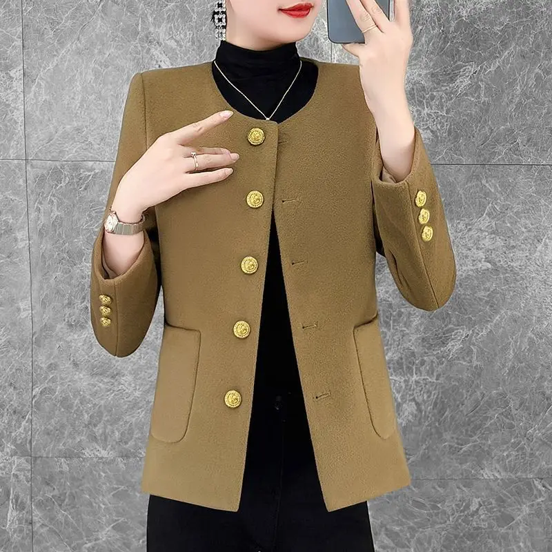 2026 Spring Autumn Small Fragrance Woolen Coat Female Korean New Jacket Women Western Style Fashion Outwear Round Neck Overwear
2026 Spring Autumn Small Fragrance Woolen Coat Female Korean New Jacket Women Western Style Fashion Outwear Round Neck Overwear