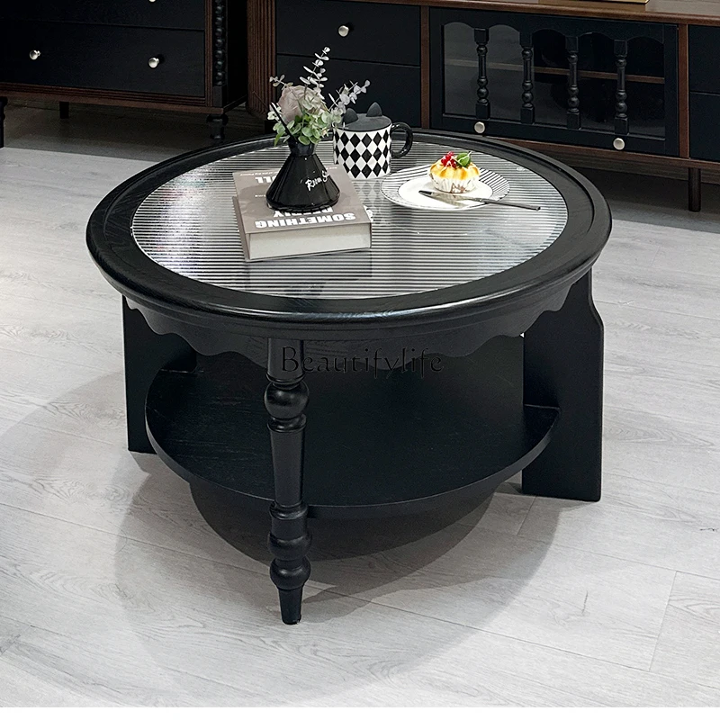 French Retro Solid Wood Coffee Table for Living Room, Simple Small Apartment Round Tea Table
French Retro Solid Wood Coffee Table for Living Room, Simple Small Apartment Round Tea Table