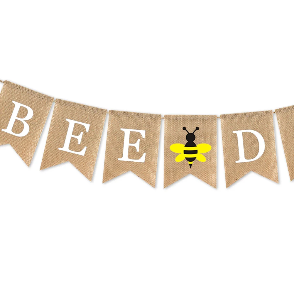 Bee Theme Bunting Natural Burlap Banner Swallowtail Shape Garland For Summer Party Decoration Day Wall Ceiling
Bee Theme Bunting Natural Burlap Banner Swallowtail Shape Garland For Summer Party Decoration Day Wall Ceiling