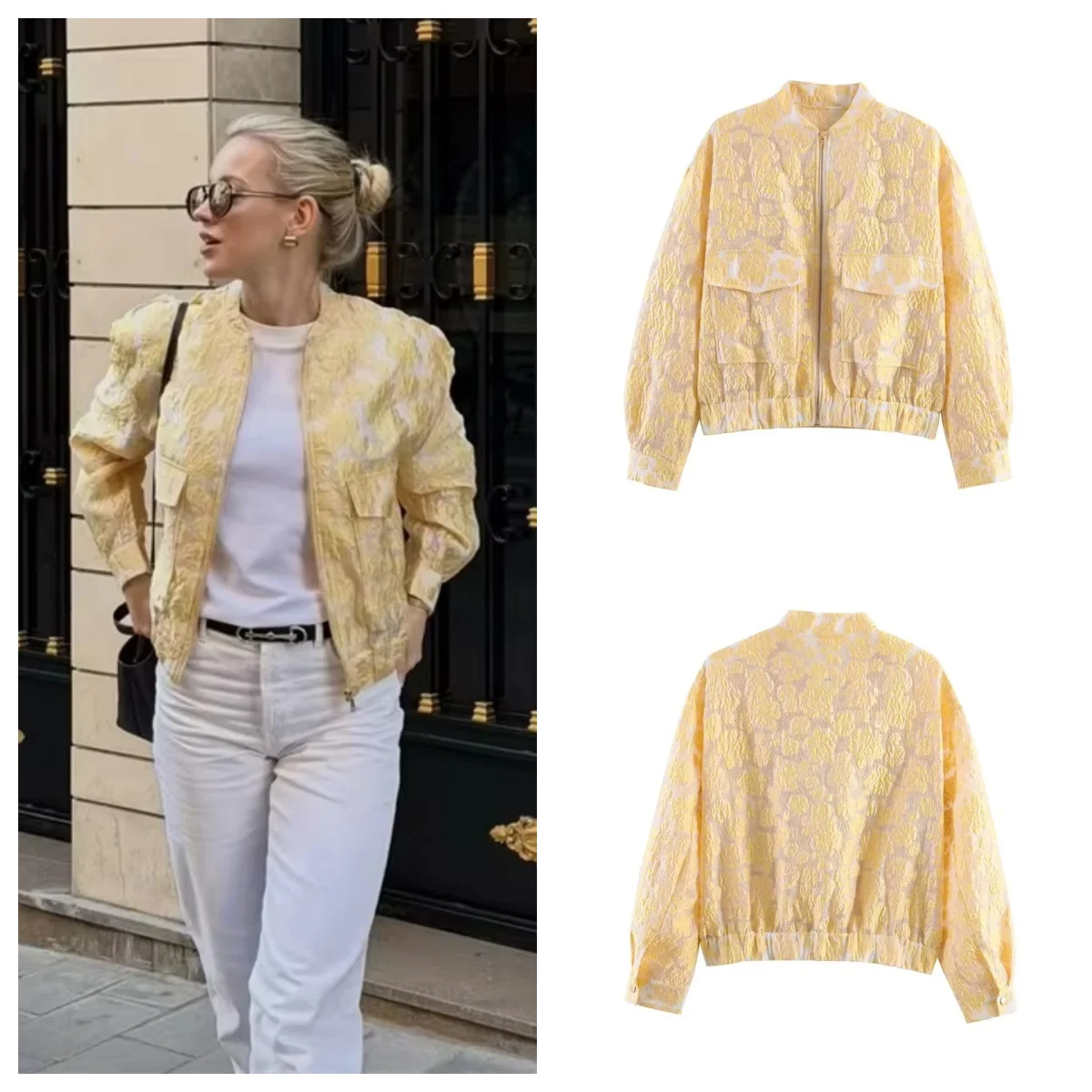 Women's Jacket 2026 Summer New Fashion Elegant Casual Jacquard Pilot Jacket Long Sleeve Pocket Decoration Personalized Parka
Women's Jacket 2026 Summer New Fashion Elegant Casual Jacquard Pilot Jacket Long Sleeve Pocket Decoration Personalized Parka
