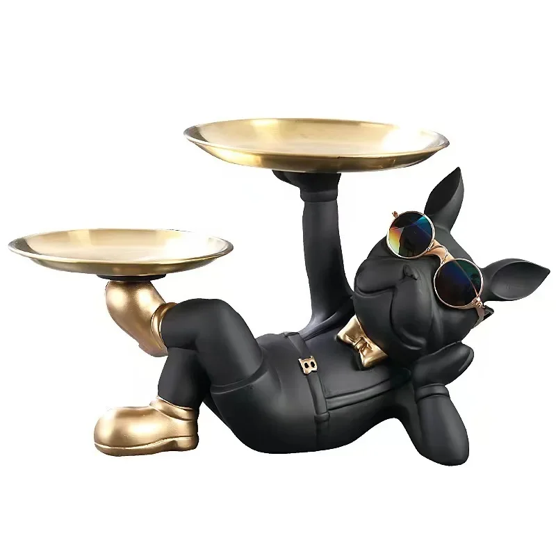 Exquisite Ceramic Dog Sculpture Ornaments with Metal Tray Entrance Key Candy Storage Ornaments Dog
Exquisite Ceramic Dog Sculpture Ornaments with Metal Tray Entrance Key Candy Storage Ornaments Dog
