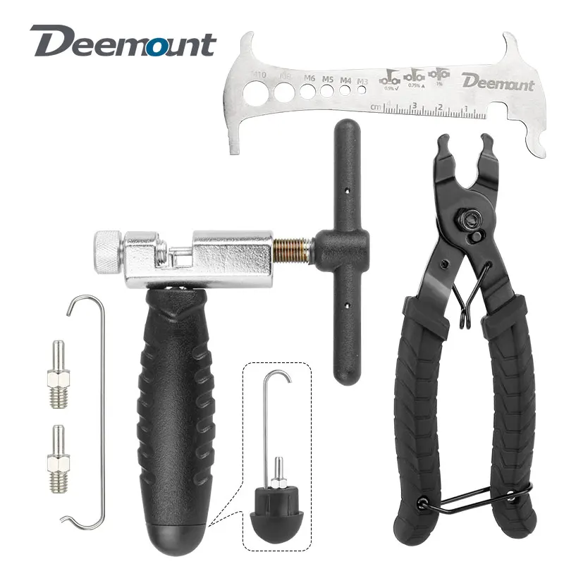 Demmount Bicycle Chain Repair Kit 6-12S Chain Breaker Chain Checker Chain Plier W/ Link Hook Spare Pin MTB Road Bike Accessories 
Demmount Bicycle Chain Repair Kit 6-12S Chain Breaker Chain Checker Chain Plier W/ Link Hook Spare Pin MTB Road Bike Accessories