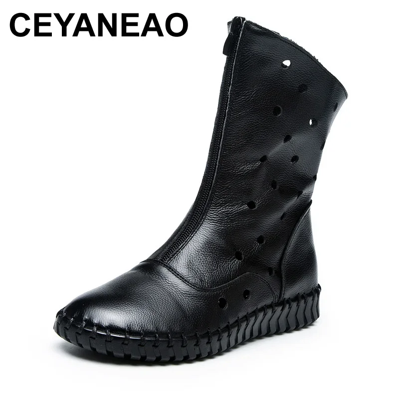 CEYANEAOHandmade Summer Genuine Leather Knee High Boots Women Zipper Fashion Mid-Calf Boots Winter Shoes Woman Flats Botas Mujer
CEYANEAOHandmade Summer Genuine Leather Knee High Boots Women Zipper Fashion Mid-Calf Boots Winter Shoes Woman Flats Botas Mujer