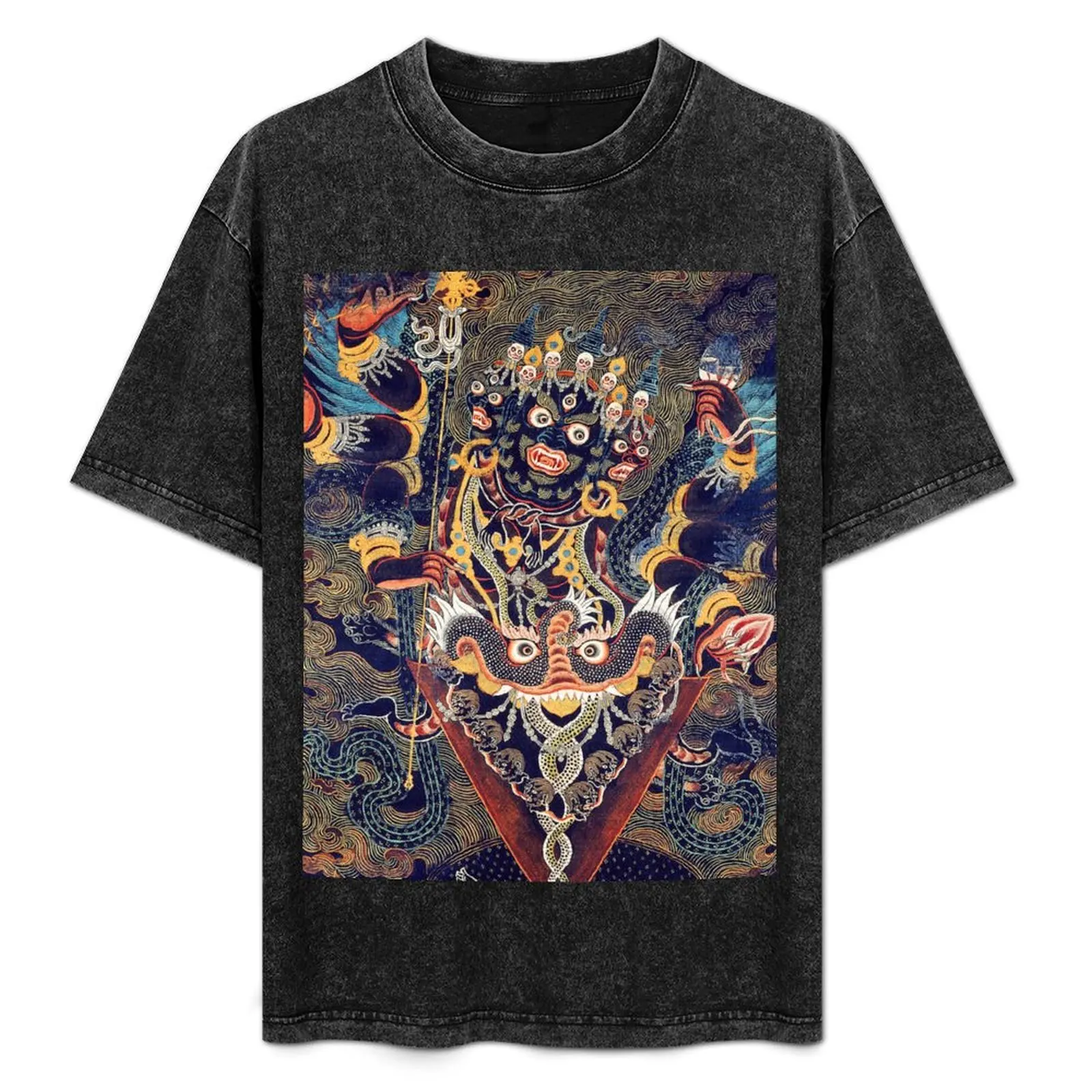 Painted Banner (Thangka) with Guru Dragpur, a Wrathful Form of Padmasambhava T-Shirt sweat quick-drying men graphic t shirts
Painted Banner (Thangka) with Guru Dragpur, a Wrathful Form of Padmasambhava T-Shirt sweat quick-drying men graphic t shirts