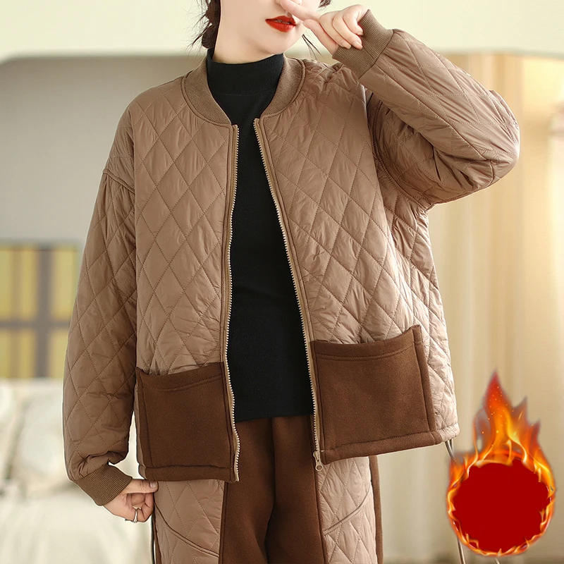 Fashion Patchwork Cotton Padded Women Coats Autumn Winter Vintage Casual Cozy All-Match Long Sleeve Elegant Simple Literary Tops
Fashion Patchwork Cotton Padded Women Coats Autumn Winter Vintage Casual Cozy All-Match Long Sleeve Elegant Simple Literary Tops