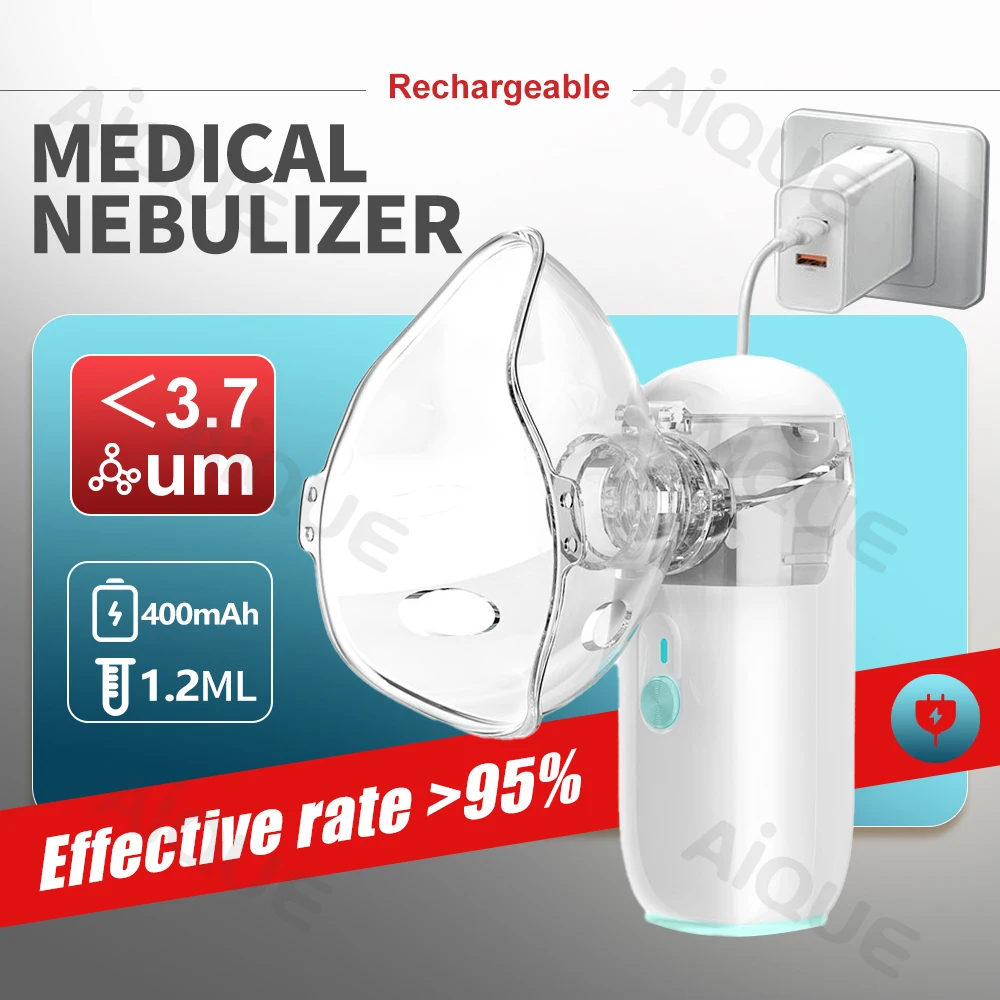 AiQUE Charging Medical Portable Nebulizer Inhaler nebulizer for Kid Adult Mini Atomizer Health Care Silent Ultrasonic
AiQUE Charging Medical Portable Nebulizer Inhaler nebulizer for Kid Adult Mini Atomizer Health Care Silent Ultrasonic