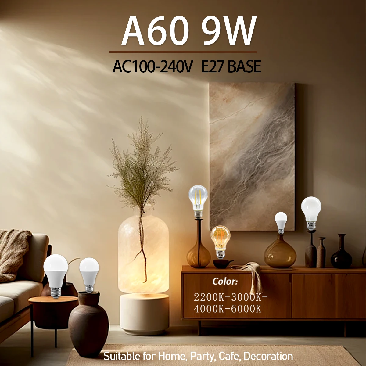 6PCS Ultra Energy-efficient LED Bulb 9W E27 2200K 3000K 6000K Purple Light AC100-240V Replacement of Old Glass Light Bulbs
6PCS Ultra Energy-efficient LED Bulb 9W E27 2200K 3000K 6000K Purple Light AC100-240V Replacement of Old Glass Light Bulbs