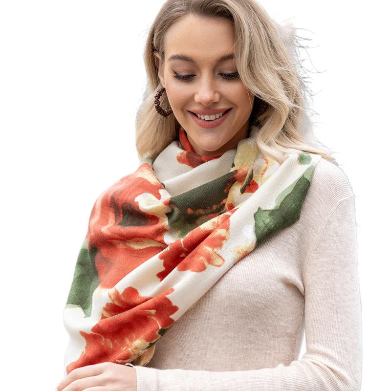 Модный мягкий шарф с цветочным принтом, женский элегантный кашемировый шарф в стиле ретро, теплые шарфы для пар, шаль с принтом, аксессуары для одежды, подарок 
Модный мягкий шарф с цветочным принтом, женский элегантный кашемировый шарф в стиле ретро, теплые шарфы для пар, шаль с принтом, аксессуары для одежды, подарок