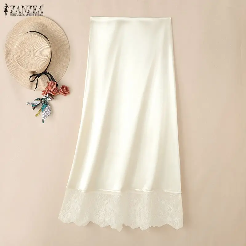 ZANZEA Summer Solid Color Satin Overskirts Women Elegant Lace Patchwork Skirts Stylish Party Faldas Saia A-line OL Work Jupe
ZANZEA Summer Solid Color Satin Overskirts Women Elegant Lace Patchwork Skirts Stylish Party Faldas Saia A-line OL Work Jupe