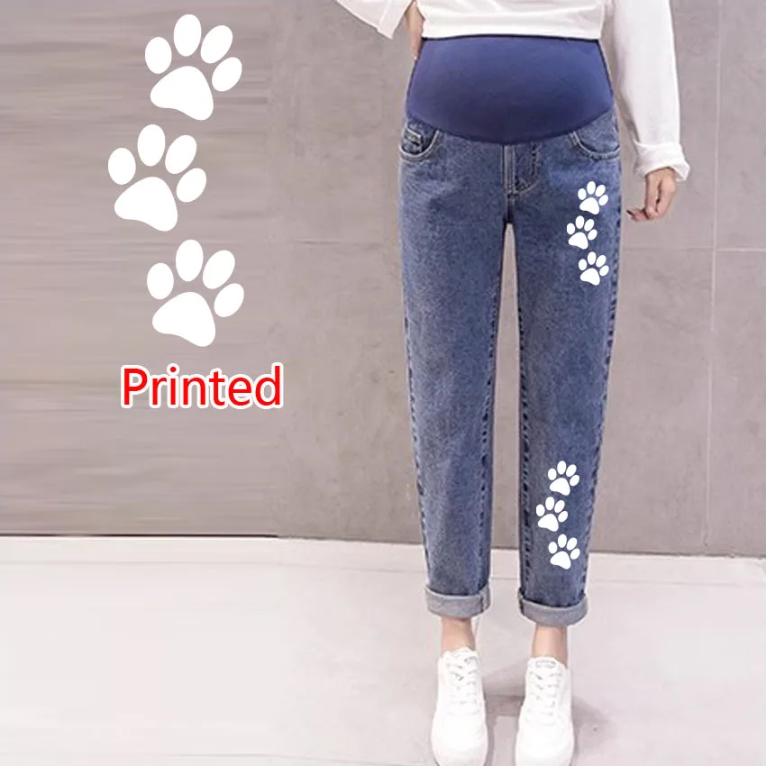 Maternity Pants Cat Footprint Printing Pregnancy Clothes Denim Jeans Pregnant Women Clothes Nursing Trousers Loose Pants
Maternity Pants Cat Footprint Printing Pregnancy Clothes Denim Jeans Pregnant Women Clothes Nursing Trousers Loose Pants