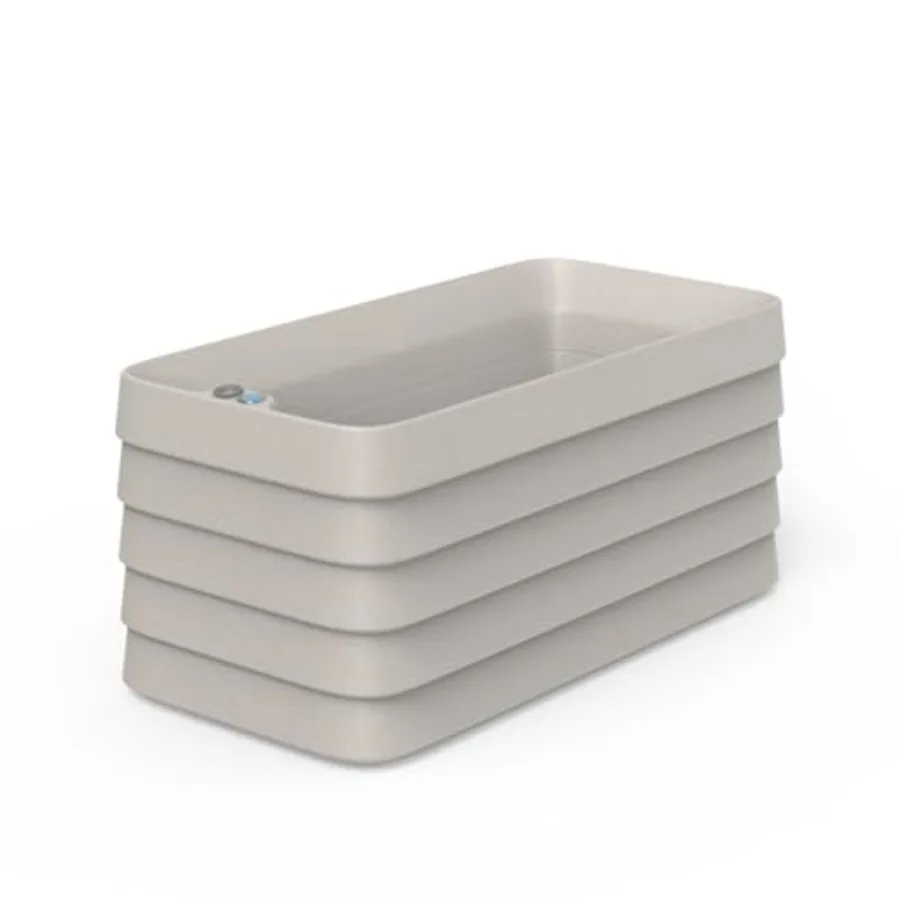 All-Weather Self-Watering Outdoor Deck Planter Box for Flowers and Herbs Slat Design Parchment-Colored Polyethylene 36'' x 17''
All-Weather Self-Watering Outdoor Deck Planter Box for Flowers and Herbs Slat Design Parchment-Colored Polyethylene 36'' x 17''