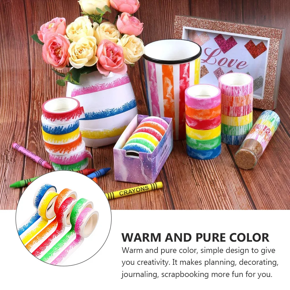6 Rolls Washi Masking Tape Set Colorful Decorative Tape for Art Projects Notebook Decoration Party Supplies and Handmade Craft
6 Rolls Washi Masking Tape Set Colorful Decorative Tape for Art Projects Notebook Decoration Party Supplies and Handmade Craft