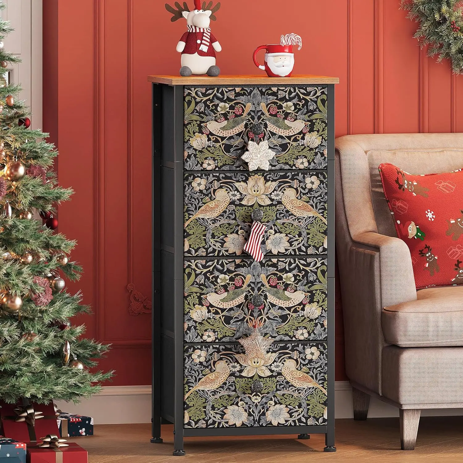 Vintage Brown Dresser with 4 Drawers, Steel Frame and Wooden Top for Bedroom or Living Room Storage
Vintage Brown Dresser with 4 Drawers, Steel Frame and Wooden Top for Bedroom or Living Room Storage