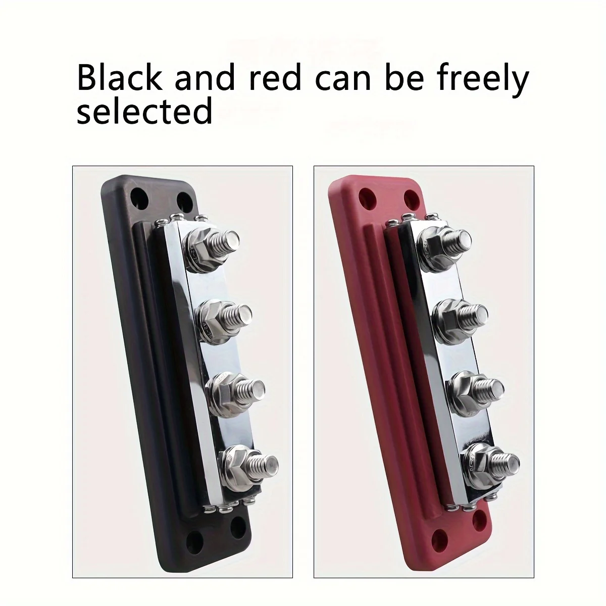 600A 4-Way Busbar Red Black, Heavy Duty Power Distribution Block with M10 Studs for Marine Boat RV Car Truck
600A 4-Way Busbar Red Black, Heavy Duty Power Distribution Block with M10 Studs for Marine Boat RV Car Truck