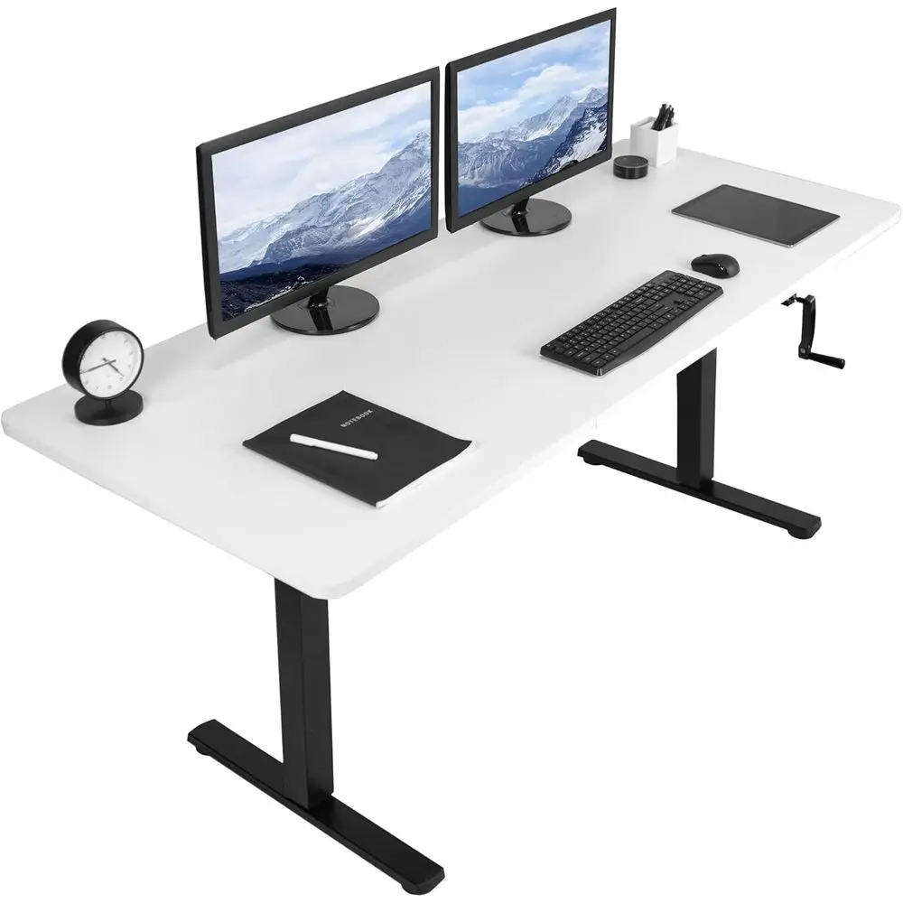 Height-Adjustable 71x30 White Stand-Up Desk with Black Handle, Standing Workstation
Height-Adjustable 71x30 White Stand-Up Desk with Black Handle, Standing Workstation