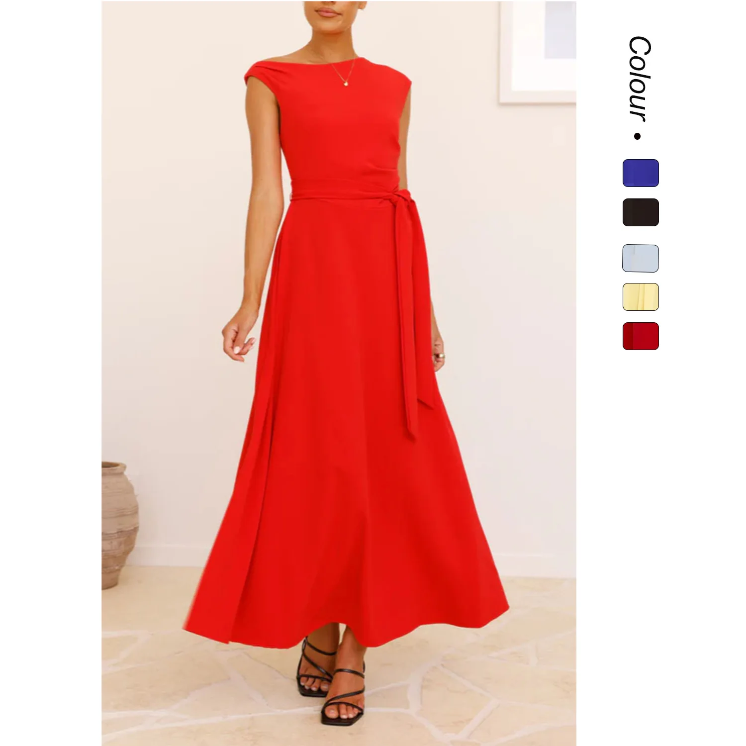 Summer European And American Commuter Style Solid Color Fashion Temperament Sexy Lace-up Dress
Summer European And American Commuter Style Solid Color Fashion Temperament Sexy Lace-up Dress