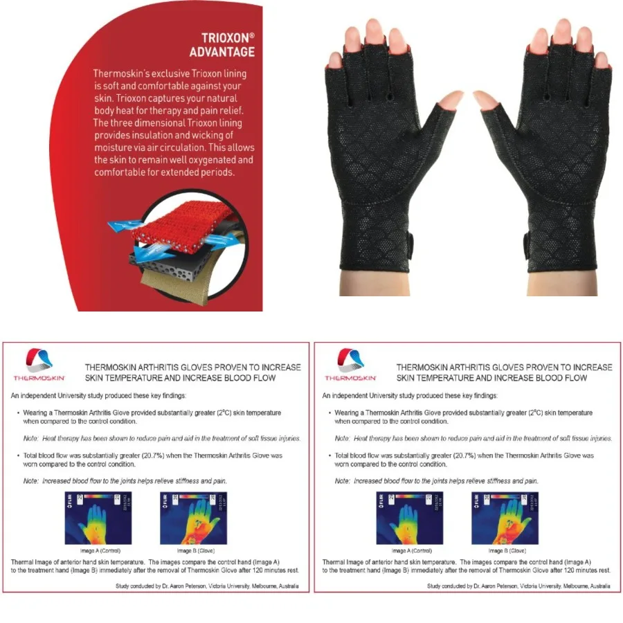 thermoskin Premium Arthritic Gloves, Temporary relief from arthritis of the hand, Black, X
thermoskin Premium Arthritic Gloves, Temporary relief from arthritis of the hand, Black, X