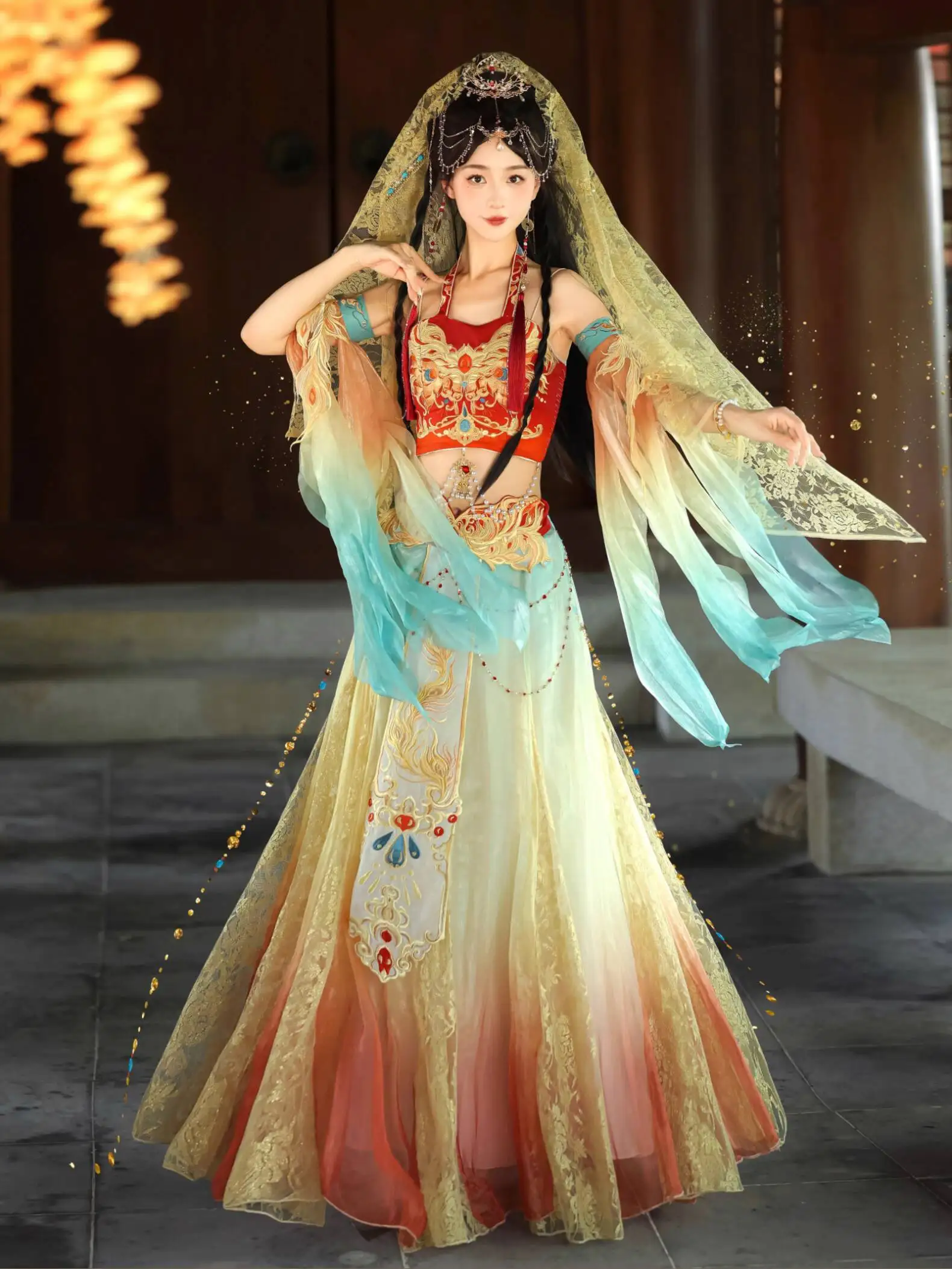 Новый Hanfu для женщин, фиеста, карнавал, Хэллоуин, косплей, улучшение экзотического стиля, вышивка, система Тан, юбка Dunhuang Flying Apsaras
Новый Hanfu для женщин, фиеста, карнавал, Хэллоуин, косплей, улучшение экзотического стиля, вышивка, система Тан, юбка Dunhuang Flying Apsaras