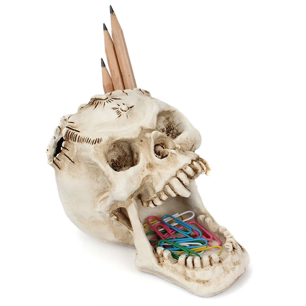 Skull Pen Holder Resin Material School Office Study Room Library Pen Pencil Makeup Brush Storage Container ganizer
Skull Pen Holder Resin Material School Office Study Room Library Pen Pencil Makeup Brush Storage Container ganizer