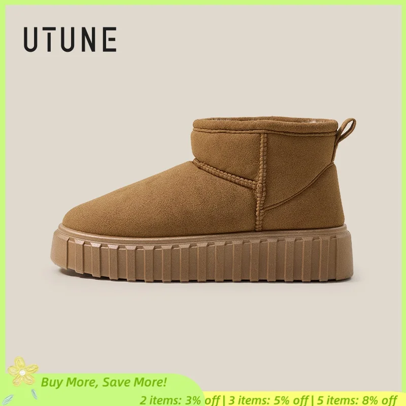 UTUNE Women's Winter Warm Platform Ankle Boots – Brown Only, Plush Lining, Anti-Slip Sole, Fashionable and Cozy
UTUNE Women's Winter Warm Platform Ankle Boots – Brown Only, Plush Lining, Anti-Slip Sole, Fashionable and Cozy
