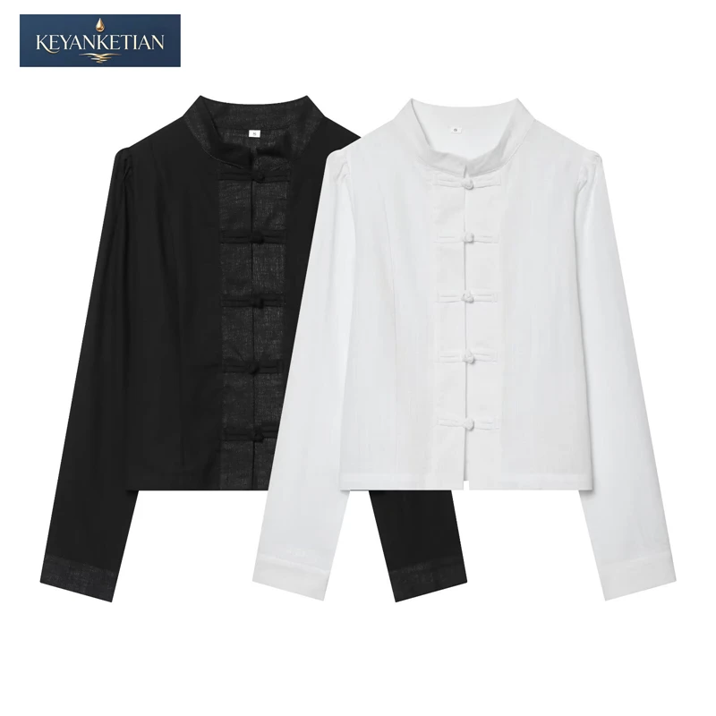 KEYANKETIAN 2026 Spring/Autumn Modern Chinese Style Blouse Top Regular Fit Mandarin Collar & Frog Button Closure Shirt
KEYANKETIAN 2026 Spring/Autumn Modern Chinese Style Blouse Top Regular Fit Mandarin Collar & Frog Button Closure Shirt