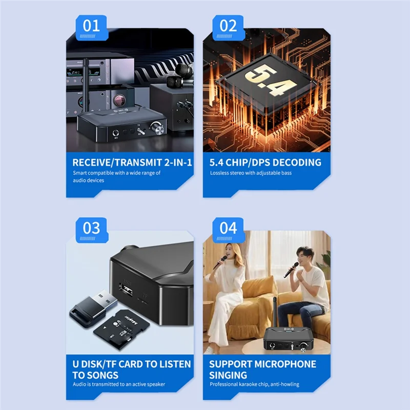 2 In 1 Bluetooth 5.3 Audio Transmitter Receiver Support NFC USB Wireless Adapter AUX/RCA/TF/Coaxial/6.5MM Interface
2 In 1 Bluetooth 5.3 Audio Transmitter Receiver Support NFC USB Wireless Adapter AUX/RCA/TF/Coaxial/6.5MM Interface