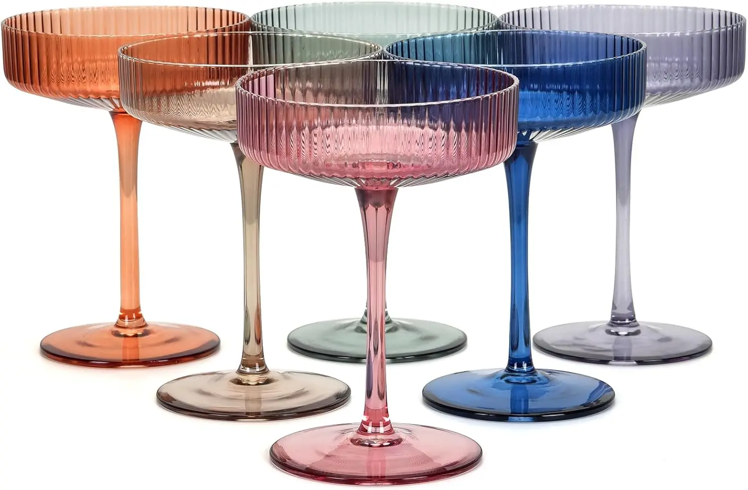 Vintage Art Colored Coupe Glasses Set - Premium Gift Box - Ribbed Crystal Handmade Cocktail Glasses - Mothers Day Gift
Vintage Art Colored Coupe Glasses Set - Premium Gift Box - Ribbed Crystal Handmade Cocktail Glasses - Mothers Day Gift