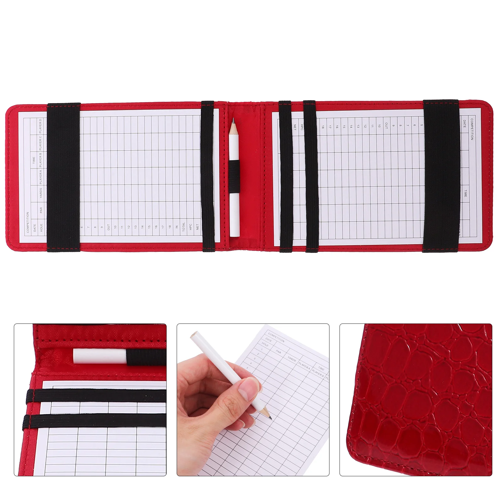 Lightweight PU Golf Scorebook Stylish Color Compact Flip-Open Scorecards Holder Portable Golfing Score Recording
Lightweight PU Golf Scorebook Stylish Color Compact Flip-Open Scorecards Holder Portable Golfing Score Recording