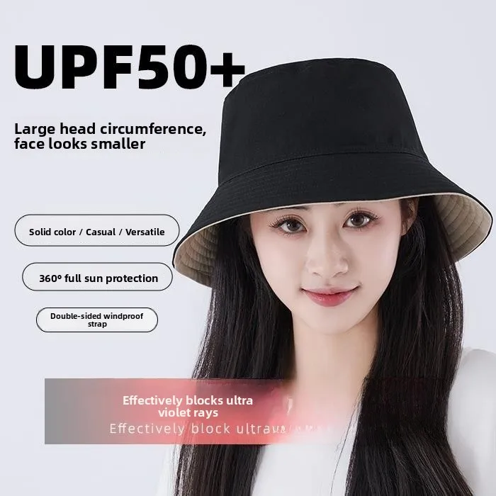Double-Sided Wearable Sun Hat Bucket Hat Fisherman Cap Women's Small Brim UV Protection Sunscreen Fashionable Korean Style
Double-Sided Wearable Sun Hat Bucket Hat Fisherman Cap Women's Small Brim UV Protection Sunscreen Fashionable Korean Style