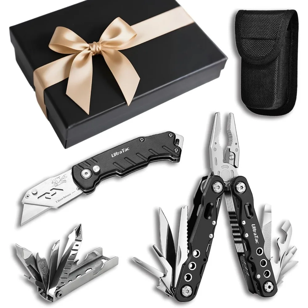 UltraTac Pocket Multitool Gift Set for Men Stainless Steel, Compact Survival Kit for Car Emergency, Chirstmas Gift for Dad, EDC
UltraTac Pocket Multitool Gift Set for Men Stainless Steel, Compact Survival Kit for Car Emergency, Chirstmas Gift for Dad, EDC