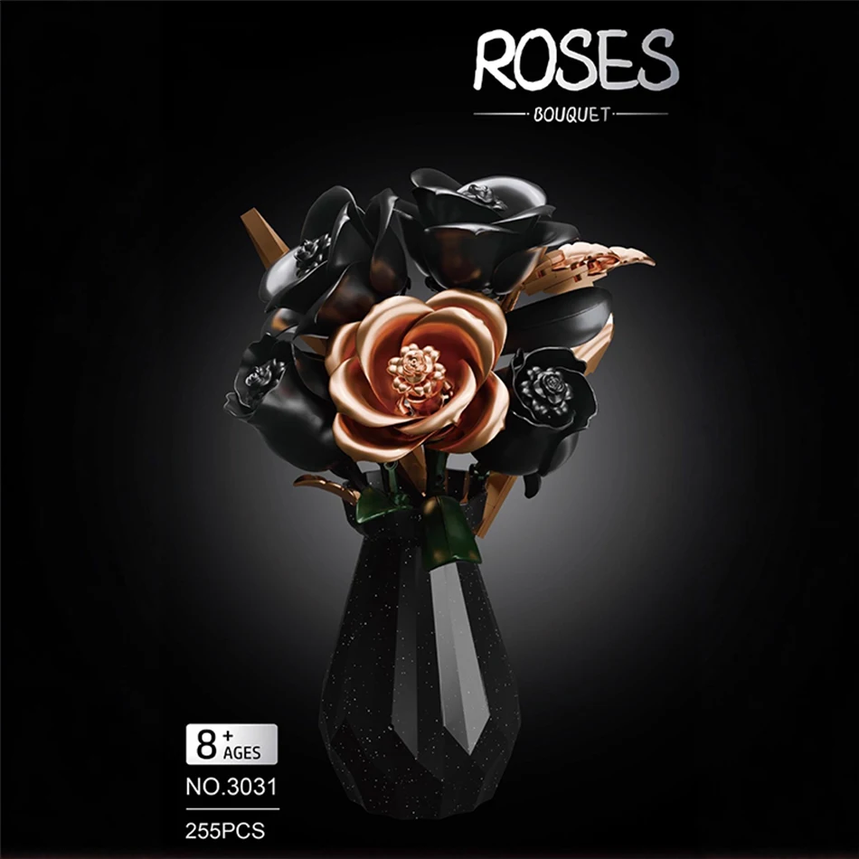 Black White Rose with Vase Building Blocks DIY Educational Trendy Flower Model Assembly Toy Desktop Decor Gift For Girls
Black White Rose with Vase Building Blocks DIY Educational Trendy Flower Model Assembly Toy Desktop Decor Gift For Girls