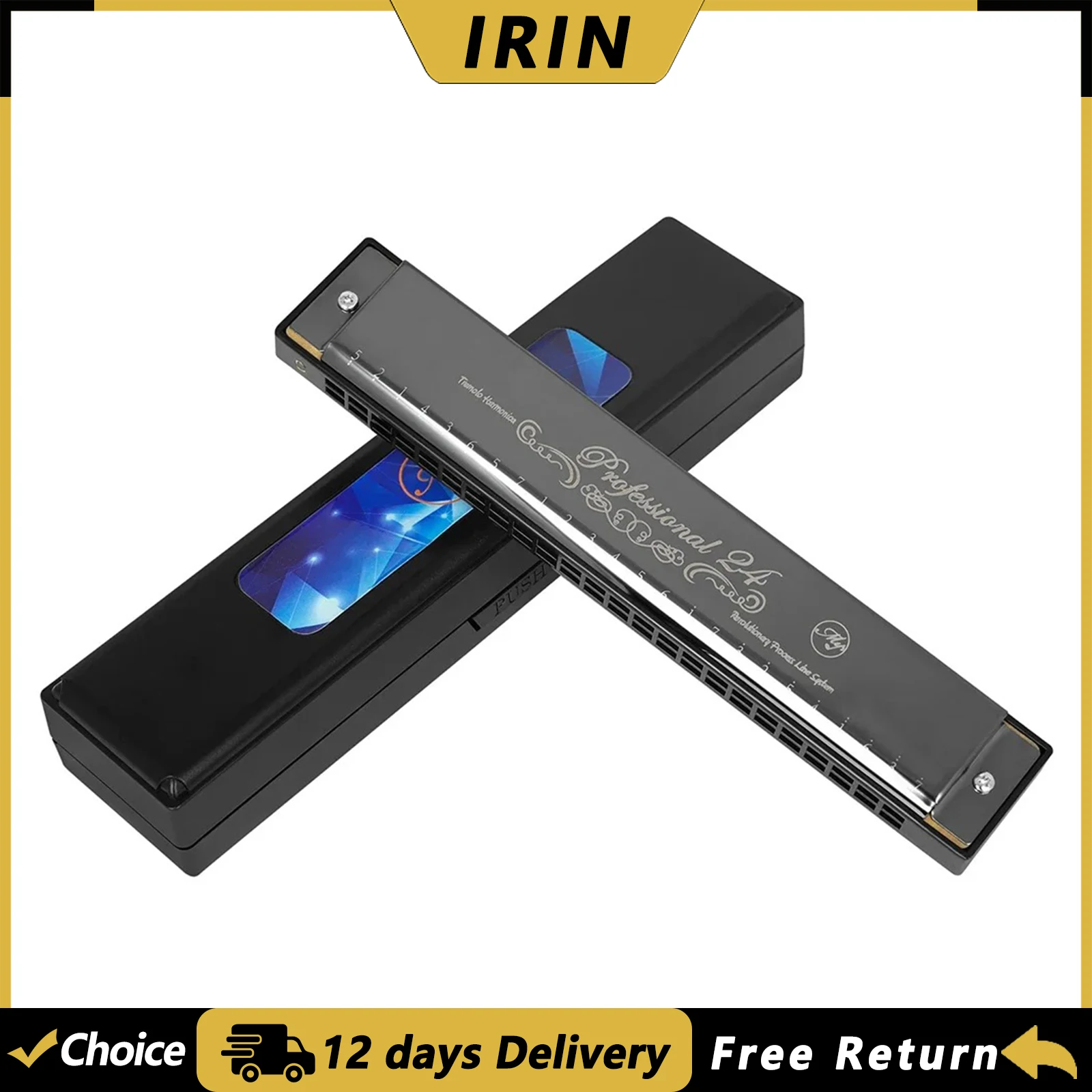 IRIN 24 Hole Harmonica C Key Harmonica Stainless Steel Covered Harmonica For Beginners Music Lovers Woodwind Instrument
IRIN 24 Hole Harmonica C Key Harmonica Stainless Steel Covered Harmonica For Beginners Music Lovers Woodwind Instrument